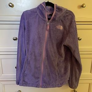 Girls North Face hooded fleece size M (10/12) EUC